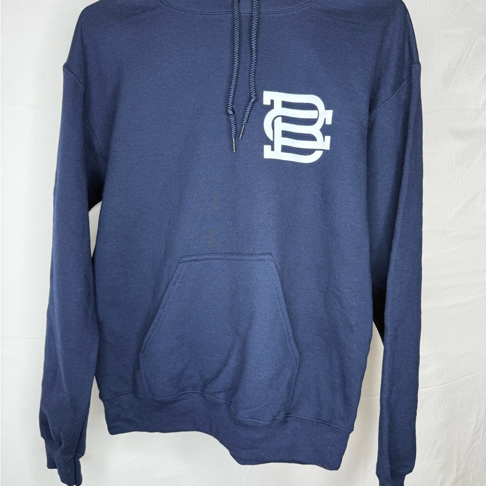 Gildan Dark Blue Hoodie Men’s Size S Casual Pullover Sweatshirt